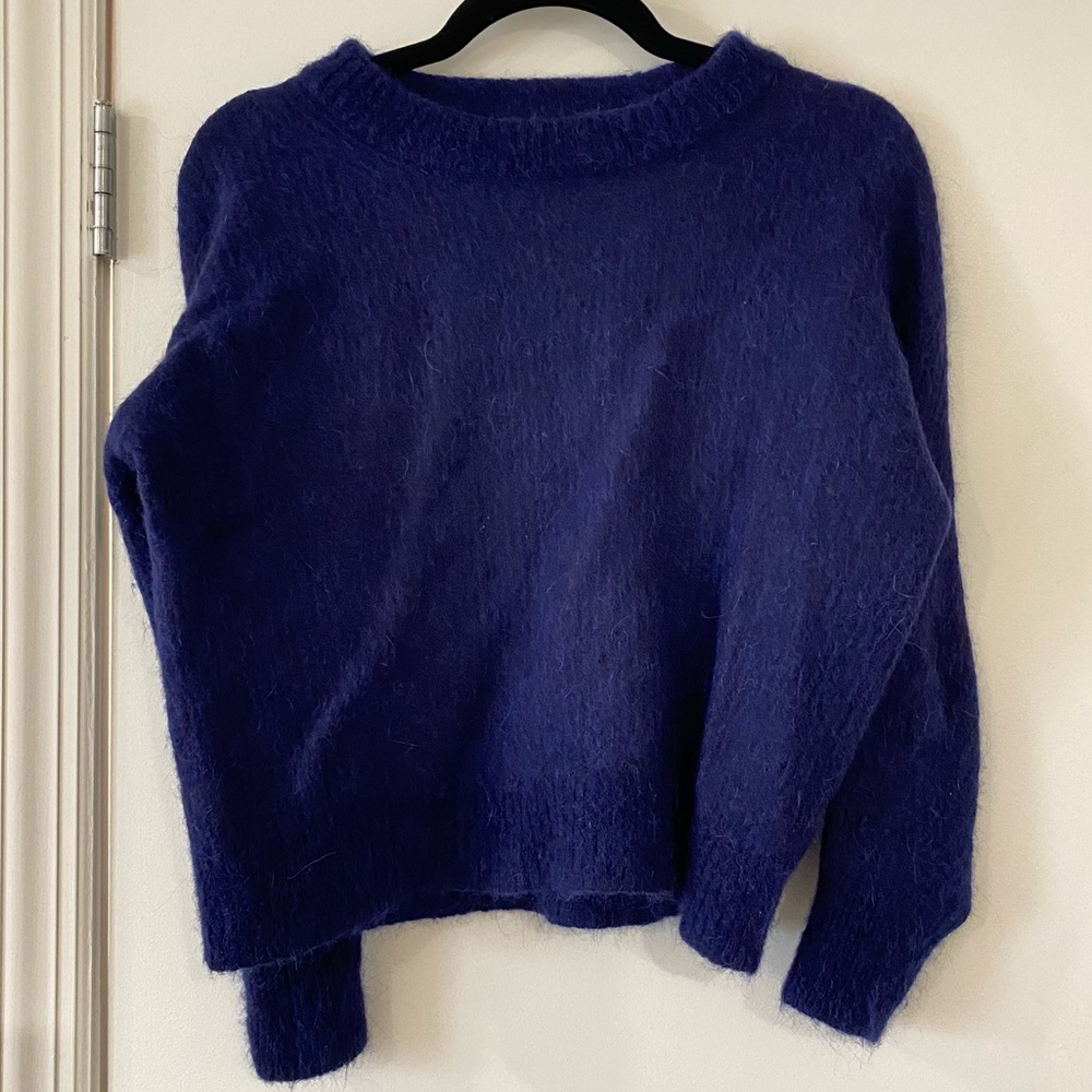 Navy crew neck wool sweater